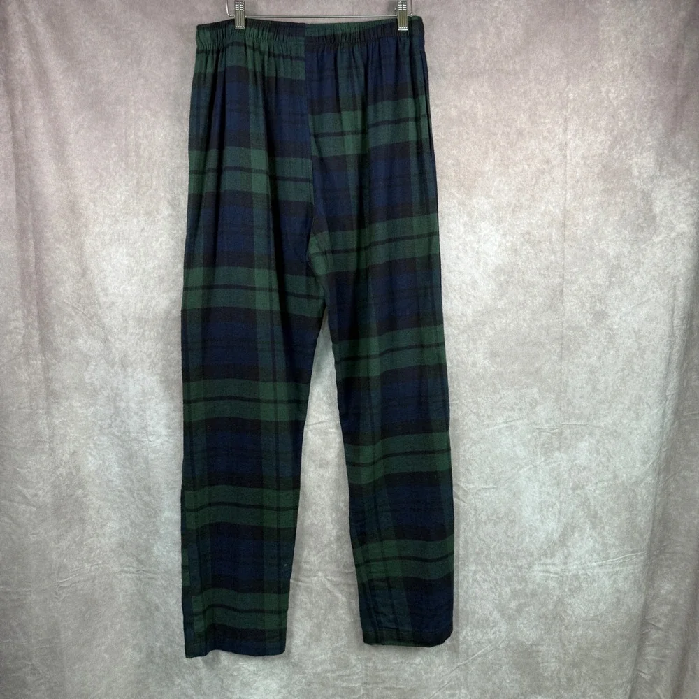 Polo Ralph Lauren Mens Plaid Flannel Pajama Pants Green Navy Medium Lounge Sleep